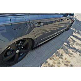 Maxton - Rajouts Des Bas De Caisse Pour Audi S6 / A6 S-Line C7 Noir Brillant