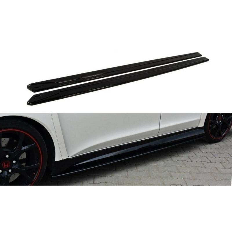 Maxton - RAJOUTS DES BAS DE CAISSE POUR HONDA CIVIC IX TYPE R Noir Brillant