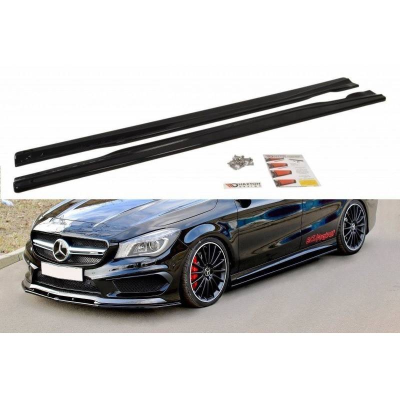 Maxton - RAJOUTS DES BAS DE CAISSE POUR MERCEDES CLA 45 AMG C117/A45 AMG W176 (AVANT FACELIFT) Noir Brillant