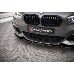 Maxton - LAME DU PARE-CHOCS AVANT / SPLITTER V.1 BMW 1 F20/F21 M-Power FACELIFT Noir Brillant