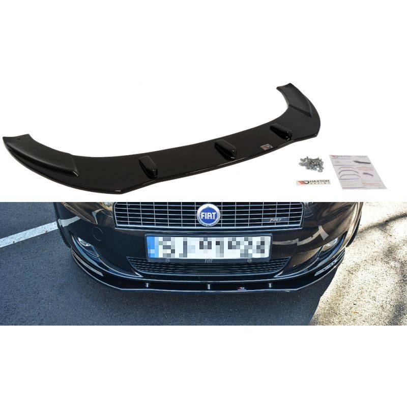 Maxton - LAME DU PARE-CHOCS AVANT FIAT GRANDE PUNTO STANDARD Noir Brillant