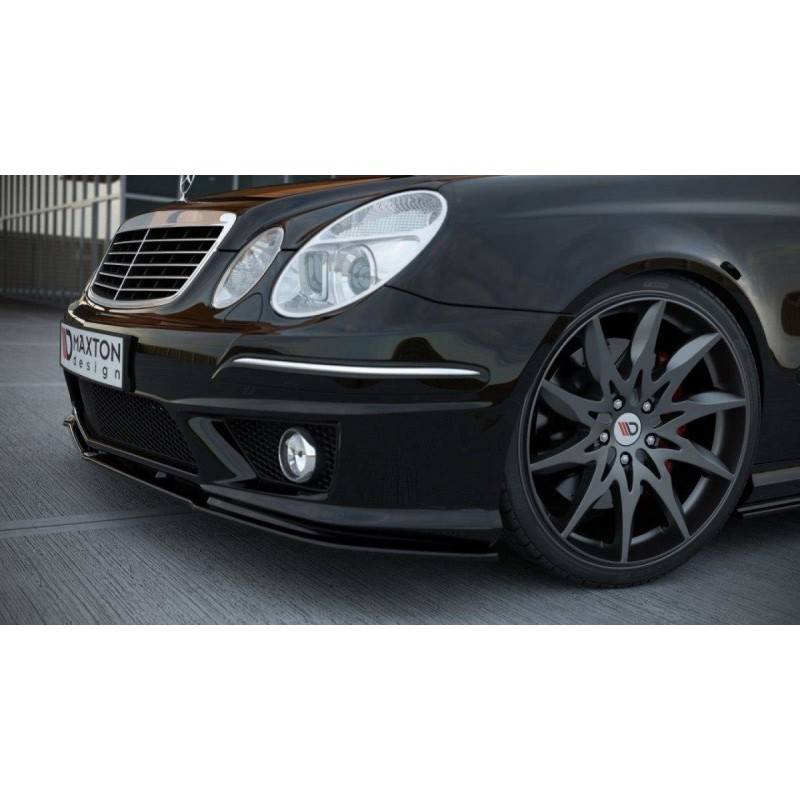 Maxton - LAME DU PARE-CHOCS AVANT MERCEDES E W211 AMG APRES FACELIFT Noir Brillant