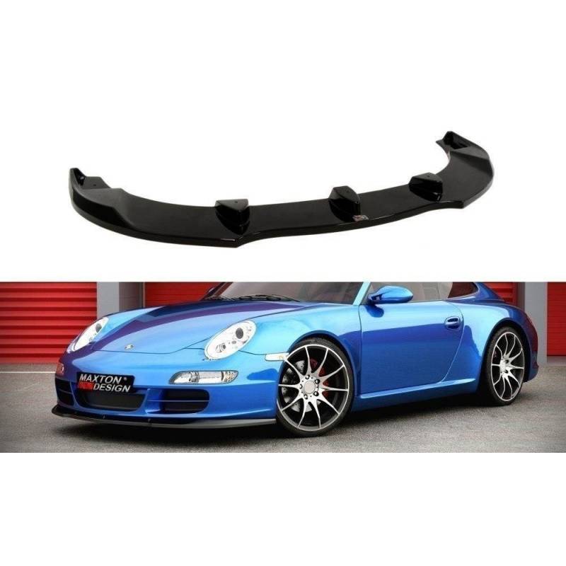 Maxton - Lame Du Pare-Chocs Avant Porsche 911 Carrera 997.1 Noir Brillant