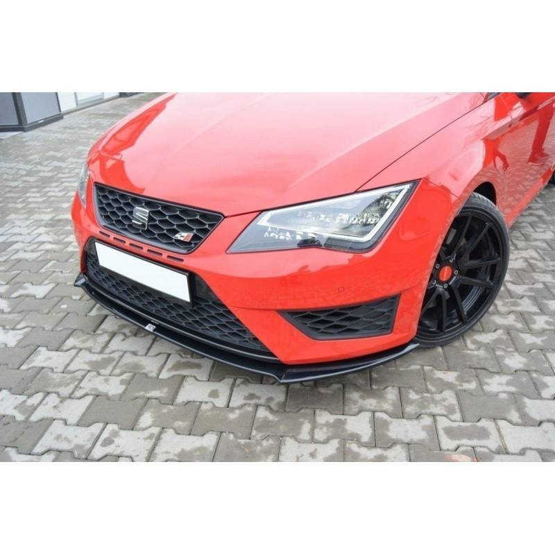 Maxton - LAME DU PARE-CHOCS AVANT SEAT LEON III CUPRA / FR Noir Brillant