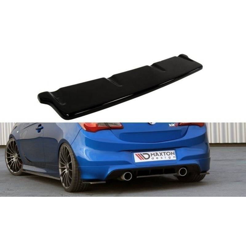 Maxton - CENTRAL ARRIÈRE SPLITTER OPEL CORSA E OPC / VXR Noir Brillant