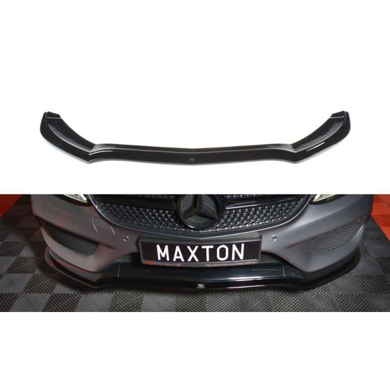 Maxton - LAME DU PARE-CHOCS AVANT / SPLITTER V.1 MERCEDES- BENZ C-CLASS W205 COUPE AMG-LINE Noir Brillant