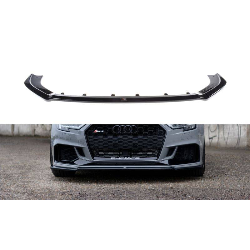 Maxton - Lame Du Pare-Chocs Avant / Splitter V.2 Audi RS3 8V FL Sedan Noir Brillant