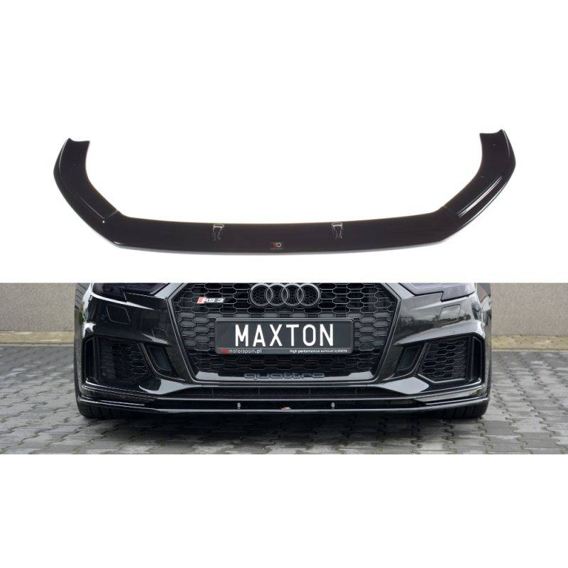 Maxton - Lame Du Pare-Chocs Avant / Splitter V.1 Audi RS3 8V FL Sportback Noir Brillant