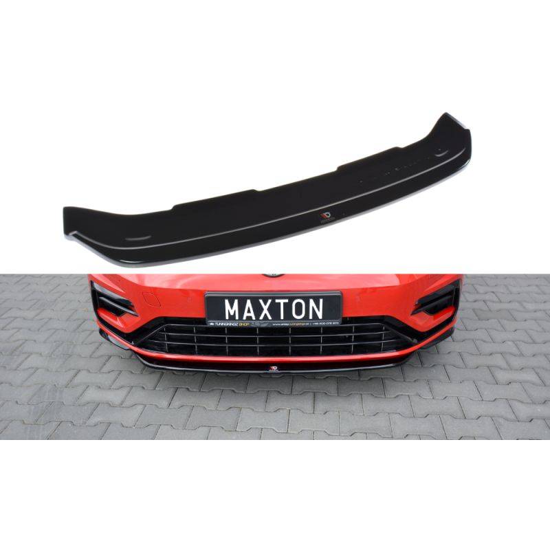 Maxton - Lame Du Pare-Chocs Avant V.5 VW Golf 7 R / R-Line Facelift Noir Brillant
