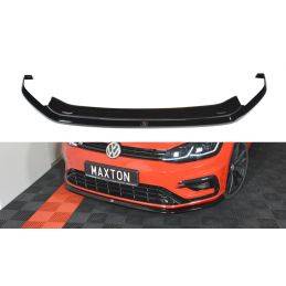 Maxton - Lame Du Pare-Chocs Avant V.6 VW Golf 7 R / R-Line Facelift Noir Brillant