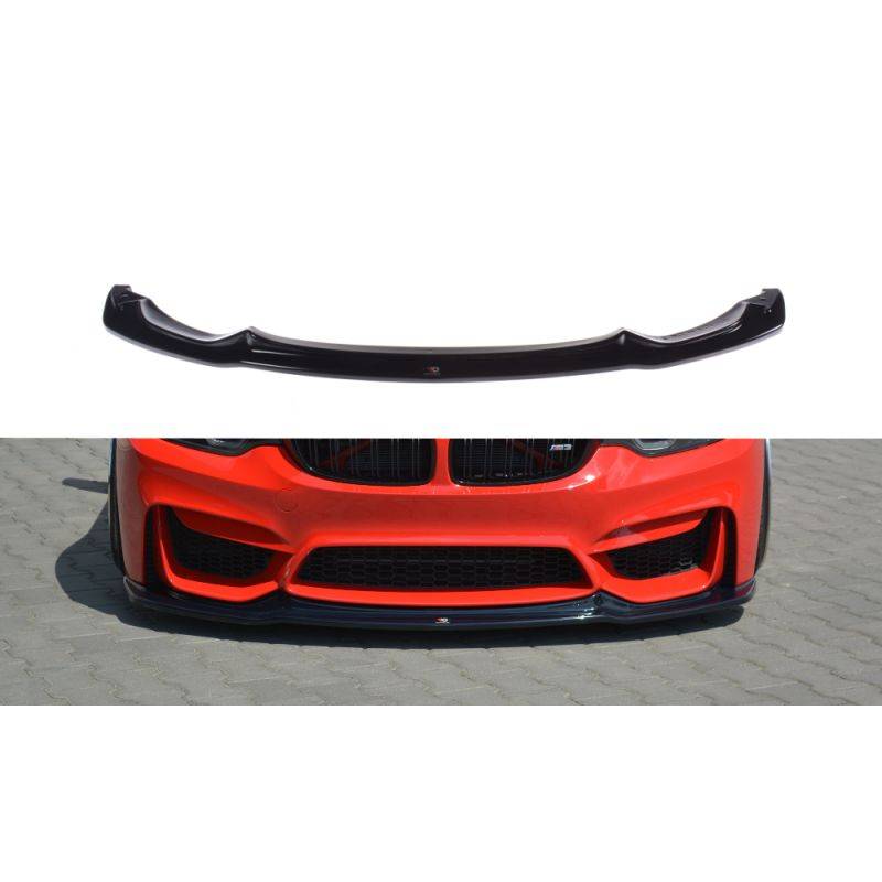 Maxton - LAME DU PARE-CHOCS AVANT / SPLITTER V.1 BMW M3 F80 Noir Brillant