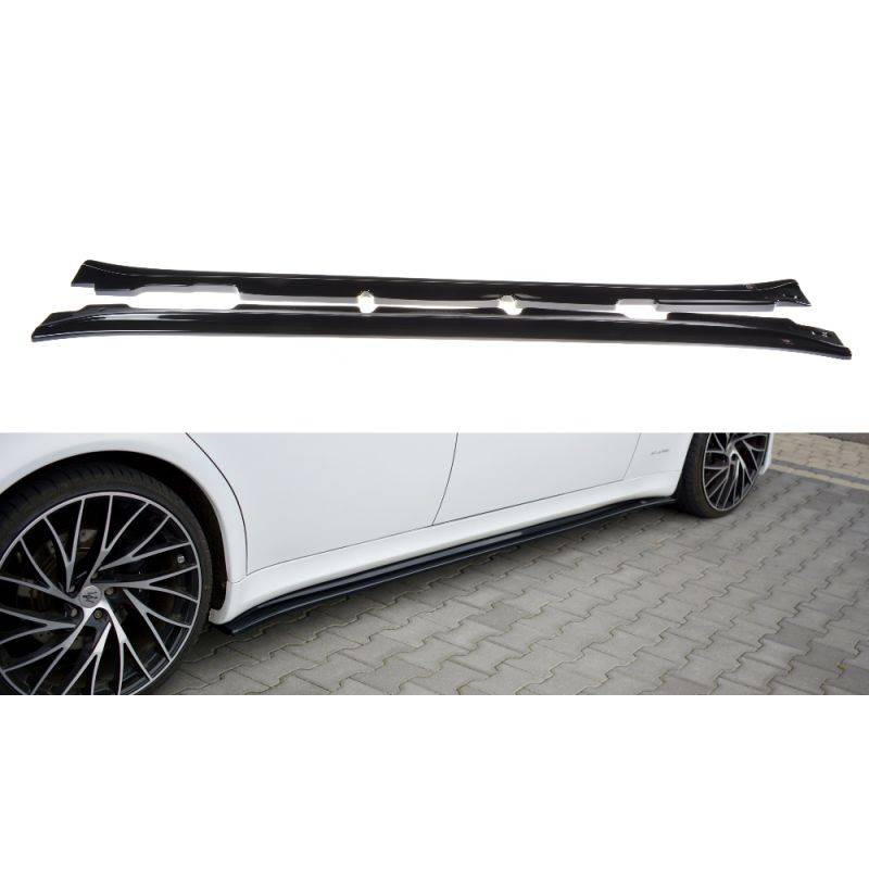 Maxton - SET DES DIFFUSEUR DES BAS DE CAISSE MASERATI QUATTROPORTE MK5 FACELIFT Noir Brillant