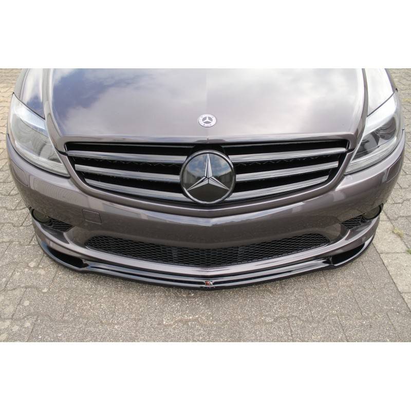 Maxton - LAME DU PARE-CHOCS AVANT / SPLITTER MERCEDES CL 500 C216 AMGLINE Noir Brillant