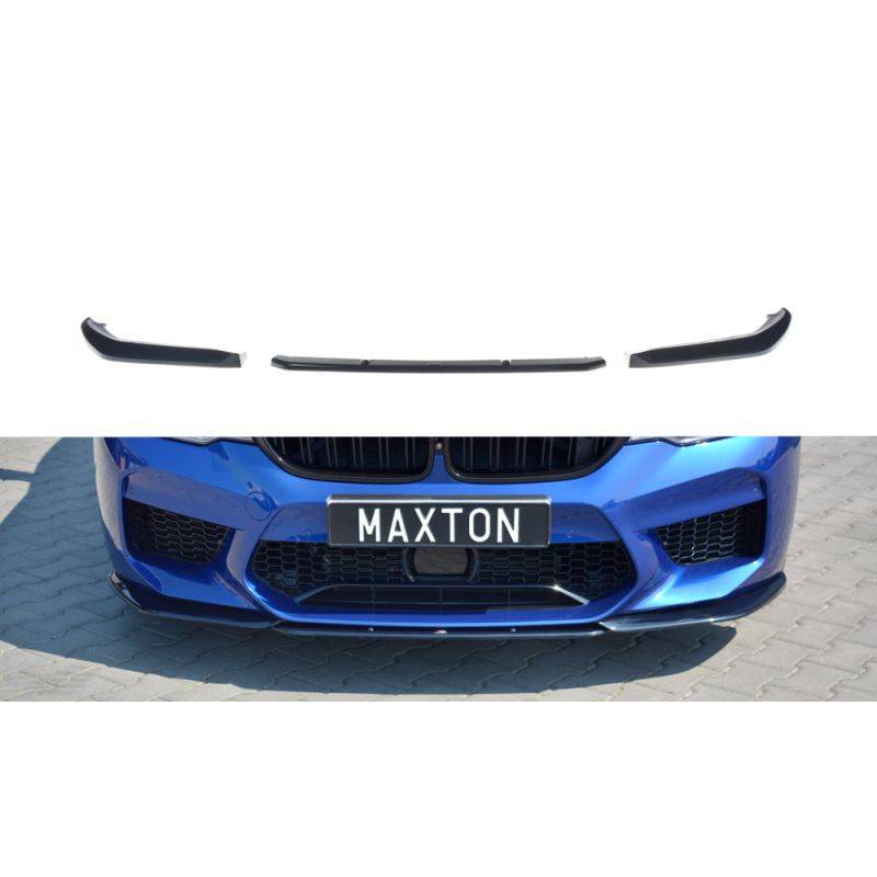 Maxton - LAME DU PARE-CHOCS AVANT / SPLITTER V.2 BMW M5 F90 Noir Brillant