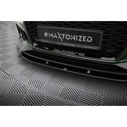 Maxton - Lame Du Pare-Chocs Avant / Splitter V.1 Audi RS4 B9 Noir Brillant