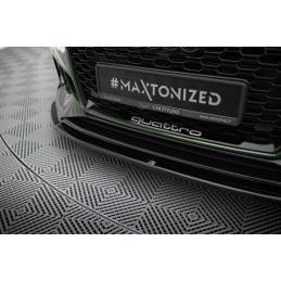Maxton - Lame Du Pare-Chocs Avant / Splitter V.2 Audi RS4 B9 Noir Brillant