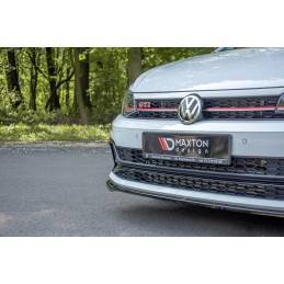 Maxton - LAME DU PARE-CHOCS AVANT / SPLITTER V.2 VW POLO MK6 GTI Noir Brillant
