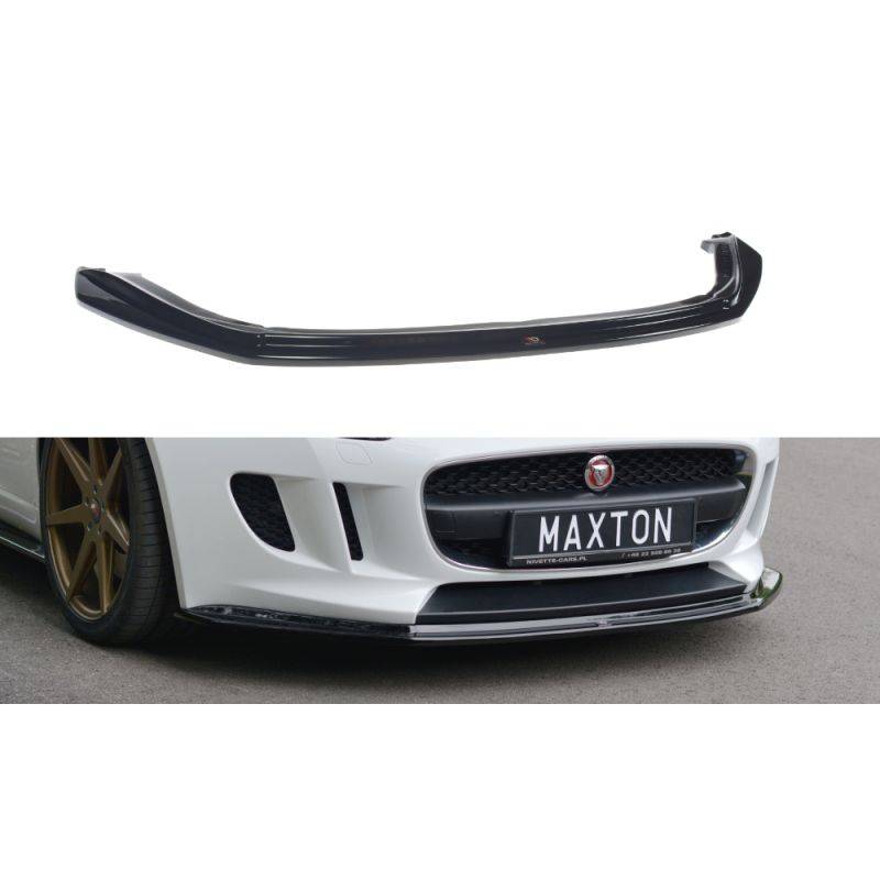 Maxton - LAME DU PARE-CHOCS AVANT / SPLITTER V.1 JAGUAR F-TYPE Noir Brillant