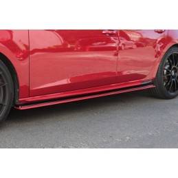 Maxton - RAJOUTS DES BAS DE CAISSE POUR v.1 Seat Leon Mk3 Cupra/ FR Facelift Noir Brillant + Rouge