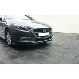 Maxton - LAME DE PARE-CHOCS AVANT v.1 Mazda 3 BN (Mk3) Facelift Noir Brillant