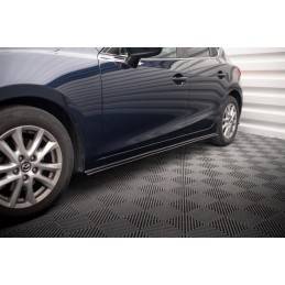 Maxton - RAJOUTS DES BAS DE CAISSE POUR Mazda 3 BN (Mk3) Noir Brillant