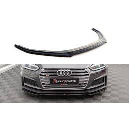 Maxton - LAME DU PARE-CHOCS AVANT V.1 Audi A5 F5 S-Line Noir Brillant