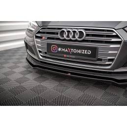 Maxton - LAME DU PARE-CHOCS AVANT V.1 Audi A5 F5 S-Line Noir Brillant