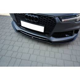 Maxton - LAME DU PARE-CHOCS AVANT V.1 Audi RS7 Facelift Noir Brillant