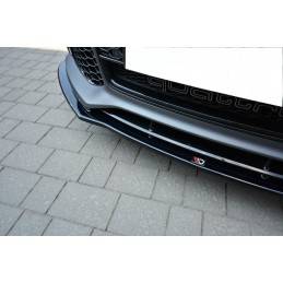 Maxton - LAME DU PARE-CHOCS AVANT V.1 Audi RS7 Facelift Noir Brillant