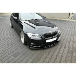 Maxton - LAME DU PARE-CHOCS AVANT V.1 BMW 3 E92 M-PACK FACELIFT Noir Brillant