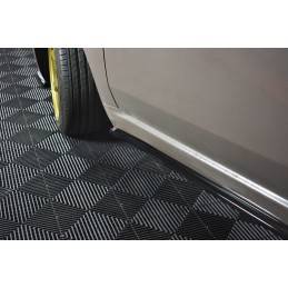 Maxton - SET DES DIFFUSEUR DES BAS DE CAISSE FIAT 500 HATCHBACK AVANT FACELIFT Noir Brillant