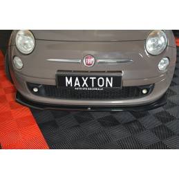 Maxton - LAME DU PARE-CHOCS AVANT V.2 FIAT 500 HATCHBACK AVANT FACELIFT Noir Brillant