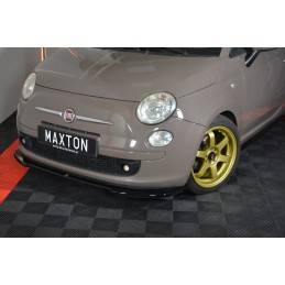 Maxton - LAME DU PARE-CHOCS AVANT V.2 FIAT 500 HATCHBACK AVANT FACELIFT Noir Brillant