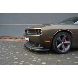 Maxton - HYBRID LAME DU PARE-CHOCS AVANT V.1 DODGE CHALLENGER MK3. PHASE-I SRT8 COUPE ABS+Noir Brillant