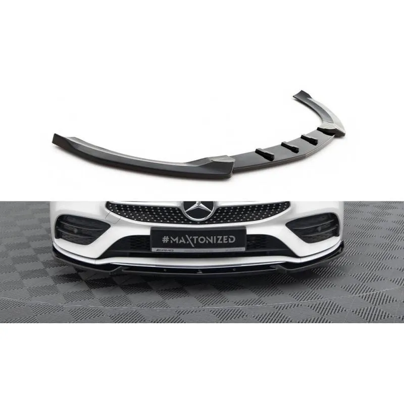 Jupe Pare-choc Avant Noir Brillant Pour Mercedes-Benz CLA Classe C118 W118 (2019-2023) - Non Compatible AMG CLA45