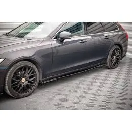 Kit Bas De Caisse (Side Skirts) Maxton Design Pour Volvo V90 / S90 R-Design Mk2 - Finition Noir Brillant - Neuf