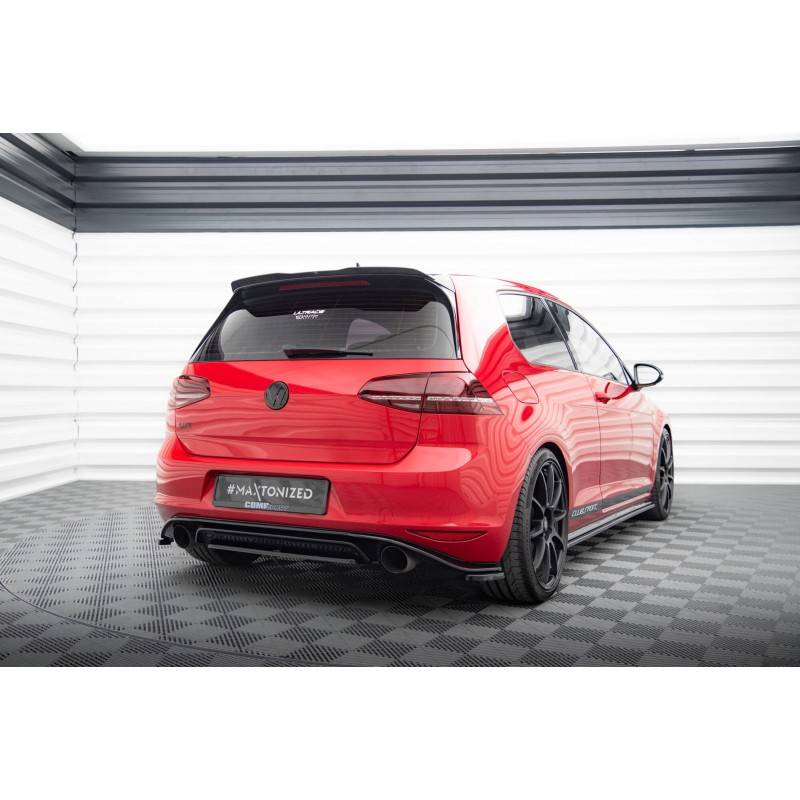 Maxton - CENTRAL ARRIÈRE SPLITTER VW GOLF Mk7 GTI CLUBSPORT Noir Brillant