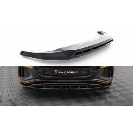 Maxton - Lame du pare-chocs avant / Splitter Audi Q8 S-line / SQ8 Mk1 Noir Brillant