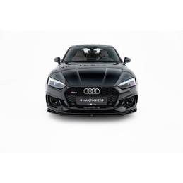 Maxton - Lame Du Pare-Chocs Avant / Splitter V.2 Audi RS5 Coupe / Sportback F5 Noir Brillant