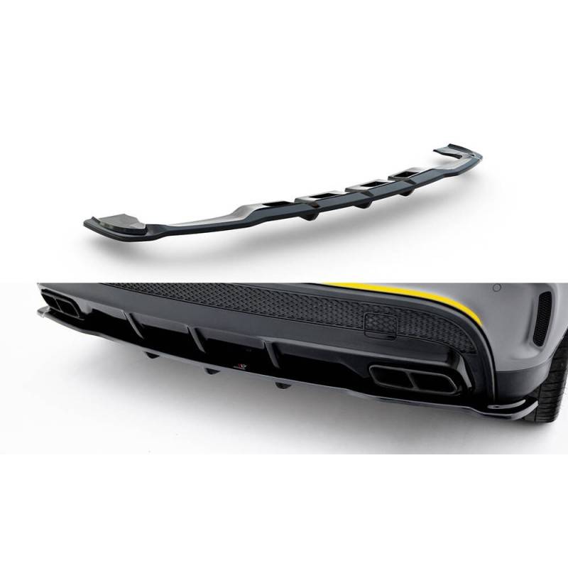 Maxton - CENTRAL Arriere Splitter (avec une barre verticale) V.1 Mercedes-Benz GLA 45 AMG Noir Brillant Maxton - CENTRAL Arriere Splitter (avec une barre verticale) V.1 Mercedes-Benz GLA 45 AMG Noir Brillant