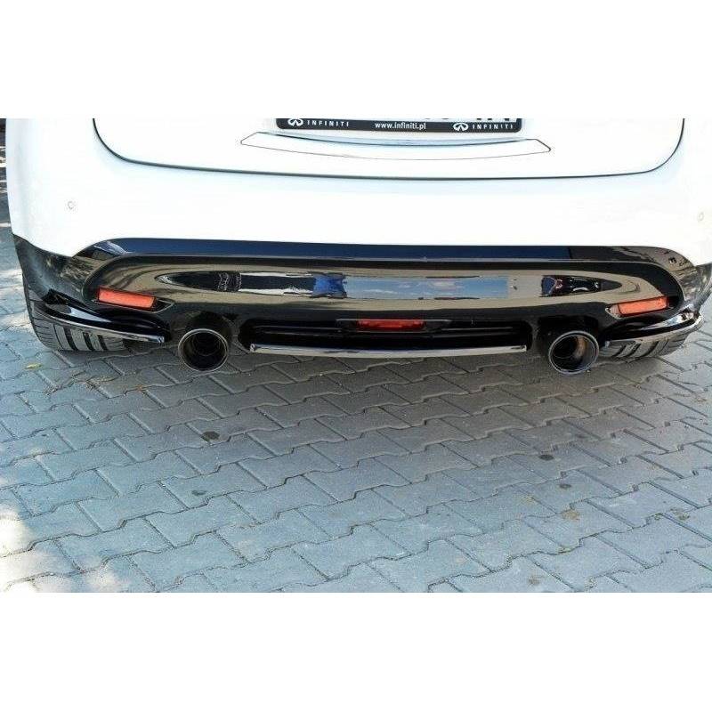 Maxton - CENTRAL ARRIÈRE SPLITTER INFINITI QX70 Noir Brillant