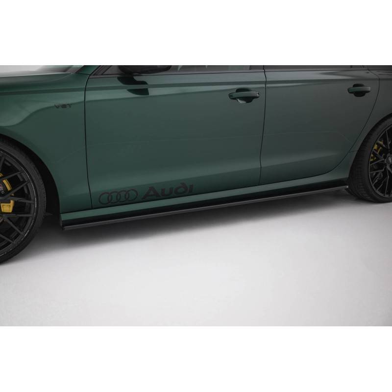 Maxton - Rajouts Des Bas De Caisse Pour Audi S6 / A6 S-Line C7 Noir Brillant