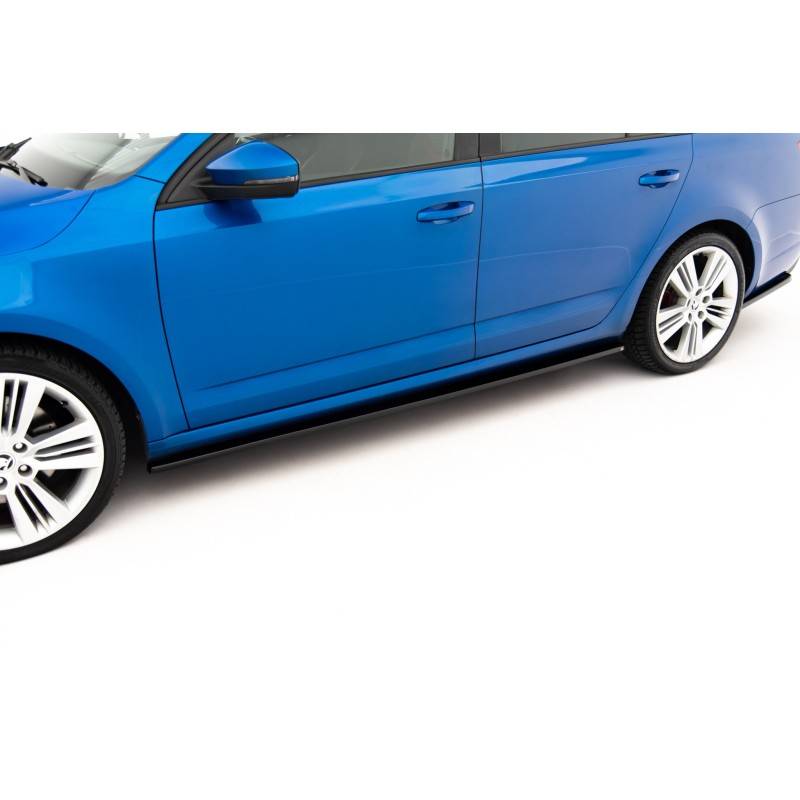 Maxton - Rajouts Des Bas De Caisse Pour Skoda Octavia RS Mk3 / Mk3 FL Hatchback / Kombi Noir Brillant