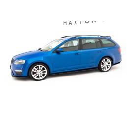 Maxton - Rajouts Des Bas De Caisse Pour Skoda Octavia RS Mk3 / Mk3 FL Hatchback / Kombi Noir Brillant