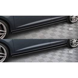 Maxton - RAJOUTS DES BAS DE CAISSE POUR v.2 Seat Leon Mk3 Cupra/ FR Facelift Noir Brillant