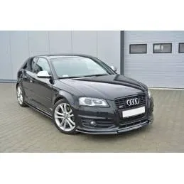Maxton - Lame Du Pare-Chocs Avant V.1 Audi S3 8P FL Noir Brillant