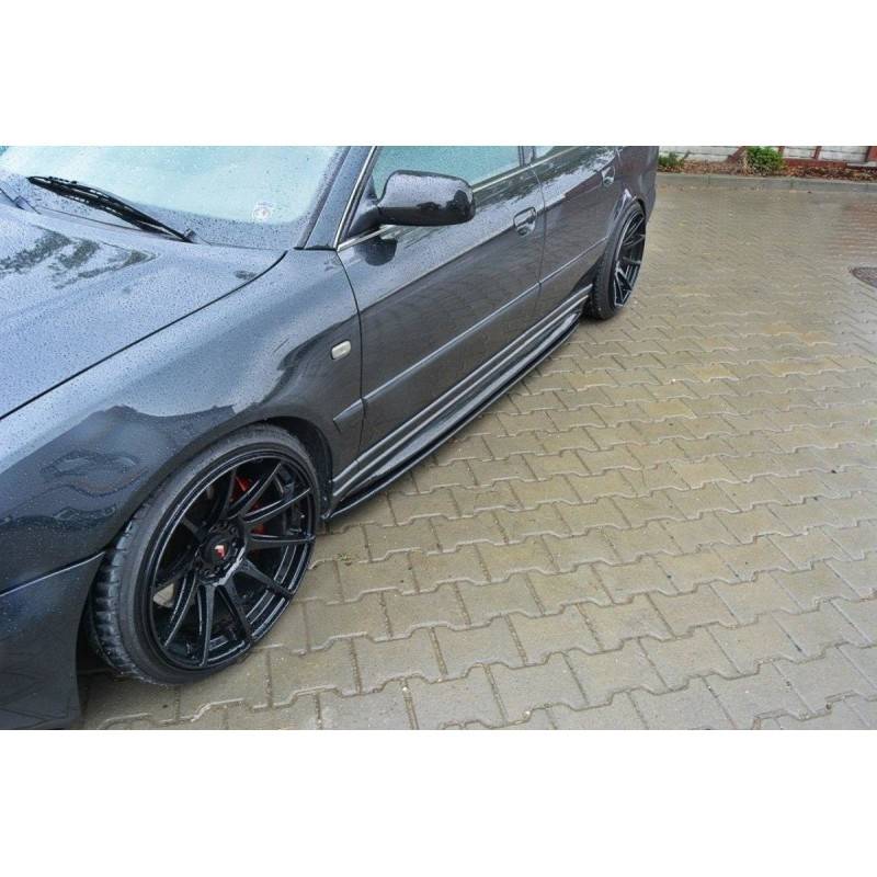 Maxton - RAJOUTS DES BAS DE CAISSE POUR AUDI S4 B5 Noir Brillant