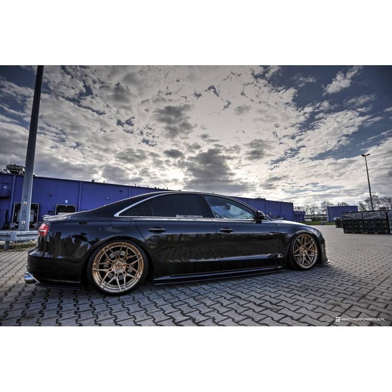 Maxton - Rajouts Des Bas De Caisse Pour Audi S8 D4 FL Noir Brillant