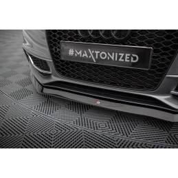 Maxton - Lame Du Pare-Chocs Avant V.1 Audi S5 / A5 S-Line 8T FL Noir Brillant