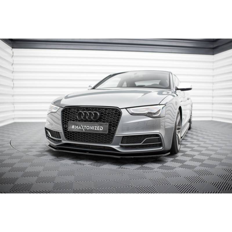 Maxton - Lame Du Pare-Chocs Avant V.2 Audi S5 / A5 S-Line 8T FL Noir Brillant